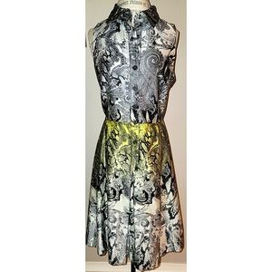 RICKIE FREEEMAN FOR TERI JON SLEEVELESS PRINTED SHIRT DRESS SIZE 12